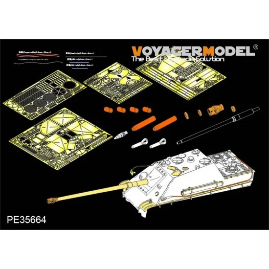 Voyager PE35664 1/35 WWII Jagdpanther G2 late Version Detail-up Set for Dragon 6609 kit