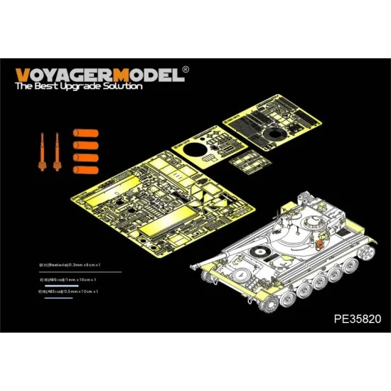 Voyager PE35820 1/35 Modern French AMX-13/75 Basic Detail Set w/Smoke Discharger&Atenna Base for Takom 2036