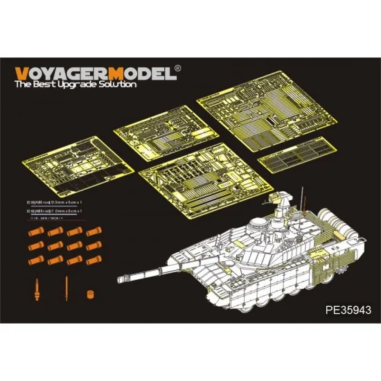 Voyager PE35943 1/35 Modern Russian T-90MS Mod2013 MBT Basic Detail Set for Tiger Models #4610