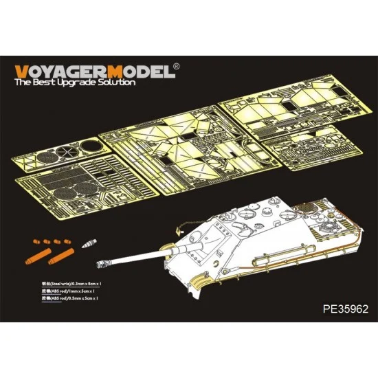 Voyager PE35962 1/35 WWII Jagdpanther G2 Version Basic Upgrade Detail Set for Rye Field Model #5012 - Military Vehicles & Tanks