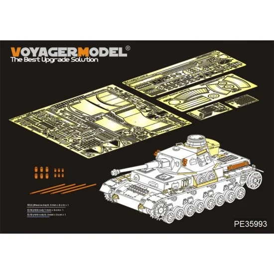 Voyager PE35993 1/35 WWII German PzKpfw.IV Ausf.G Late Production Detail Set for Border Model #35001 - Military Vehicles & Tanks