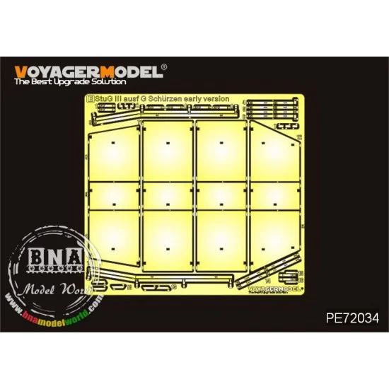 Voyager PE72034 1/72 WWII German StuG III Ausf G Schurzen Early Version for Dragon kit #7283 - Military Vehicles & Tanks