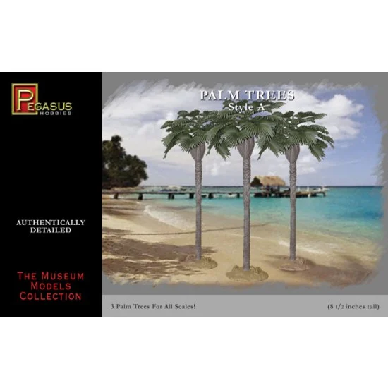Pegasus Hobbies 6501 1/48 Large Palm Trees Set A (3 Trees, 8.5" Tall) - Scenics & Diorama