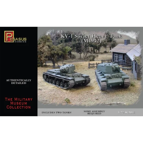 Pegasus Hobbies 7666 1/72 Soviet Heavy Tanks KV-1 (M1942) w/Welded and Cast Turrets (2 tank kits)