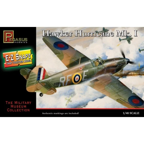 Pegasus Hobbies 8411 1/48 Hawker Hurricane Mk.I w/Markings (Snap Together) - Model Planes