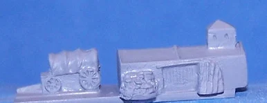 PIG070066 - 1/600 HARBOR BUILDINGS (2 BUILDINGS 5 WAGONS)