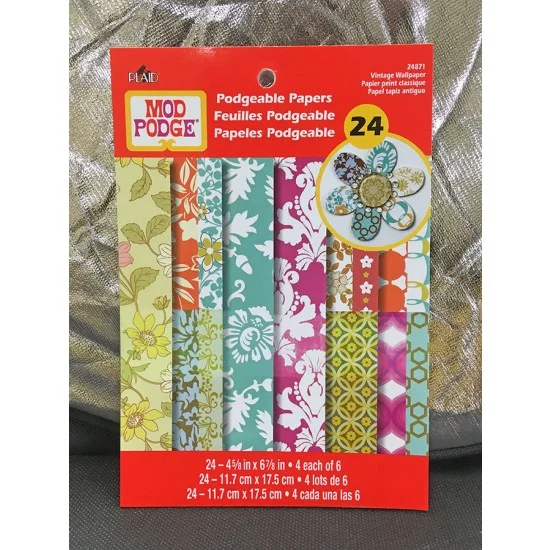 Plaid 924871 Mod Podge Papers Vintage Wallpaper #CS24871 (24 Sheets) - Scenics & Diorama