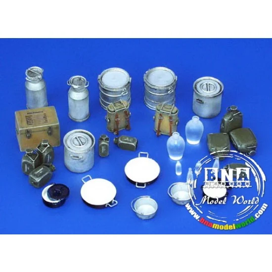 Plus Model 116 1/35 WWII German Kitchen Crockery Equipment - Scenics & Diorama