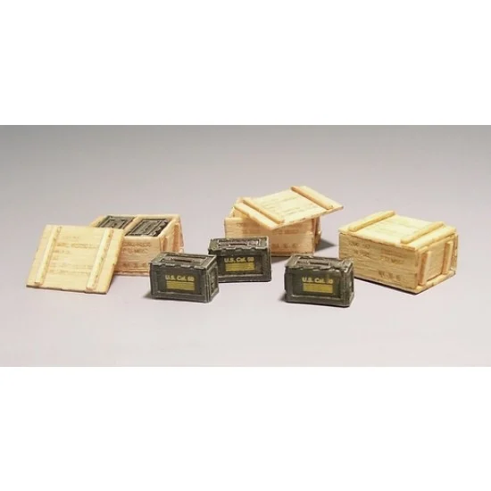 Plus Model 420 1/35 US Ammunition Boxes - Vietnam (Resin + Wood + Decals)