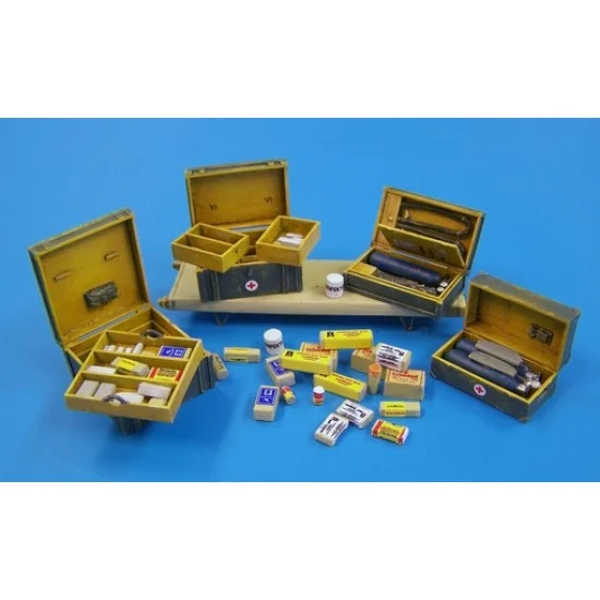 Plus Model 434 1/35 German Medical set (Resin parts and Decals) - Scenics & Diorama