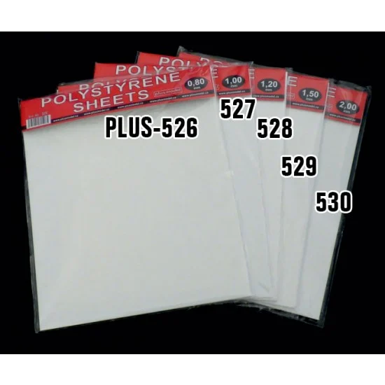 Plus Model 528 Polystyrene Sheet #Big (Thickness: 1.2mm, Length: 220mm, Width: 190mm) - Hobby Tools & Supplies