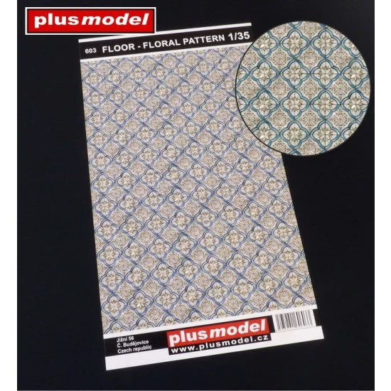 Plus Model 603 1/35 Floor - Floral Pattern (dimensions 190 x 130 mm)