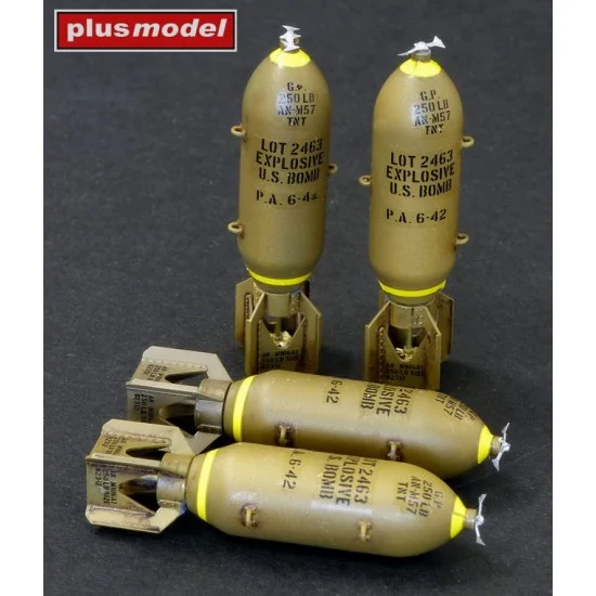 Plus Model AL3024 1/32 US 250lb Bombs (4pcs) - Model Planes