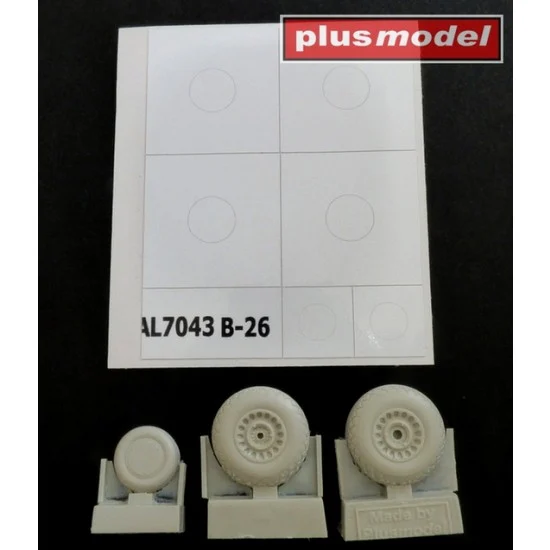 Plus Model AL7043 1/72 Martin B-26 Marauder Early Wheels #Diamond Tread