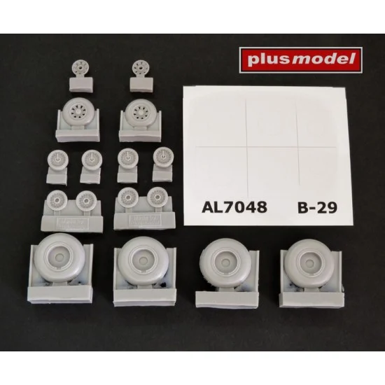 Plus Model AL7048 1/72 Boeing B-29 Superfortress Wheels #Groved