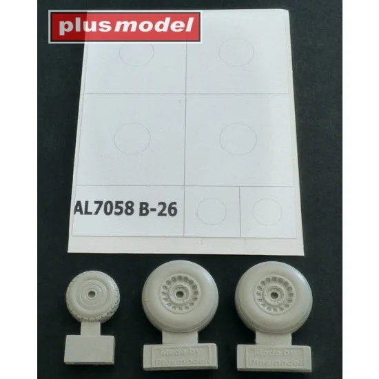Plus Model AL7058 1/72 Martin B-26 Marauder Early Wheels #Groved