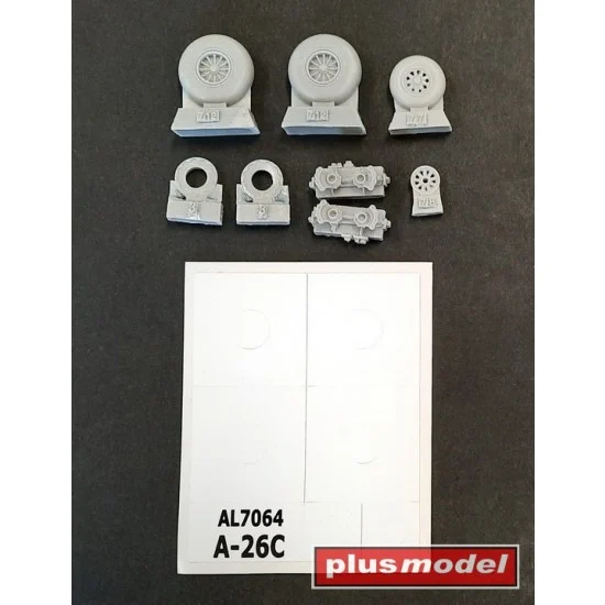 Plus Model AL7064 1/72 Douglas A-26C Invader Wheel Groved Patern