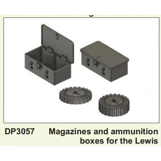 Plus Model DP3057 1/35 Lewis Machine Gun Magazines and Ammunition Boxes - Military Vehicles & Tanks