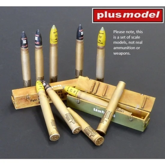 Plus Model DP3060 1/35 Ammunition 88 mm for Tiger II, Jagdpanther, Elefant (10 cartridges) - Military Vehicles & Tanks