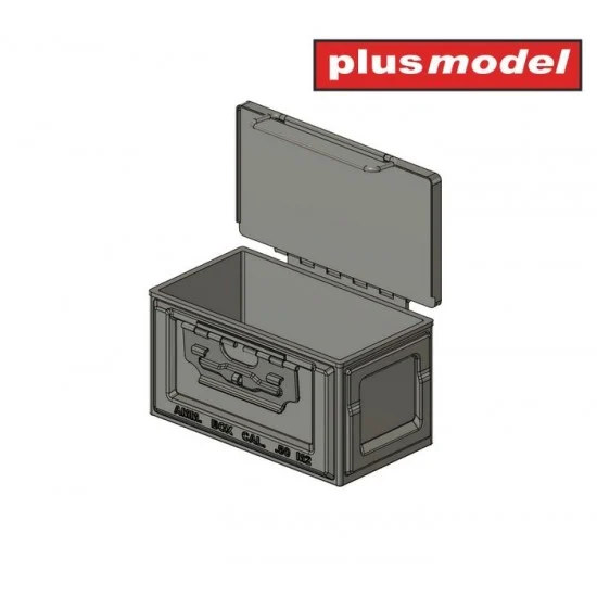 Plus Model DP3071 1/35 WWII 12.7mm Ammunition Boxes (10pcs) - Military Vehicles & Tanks