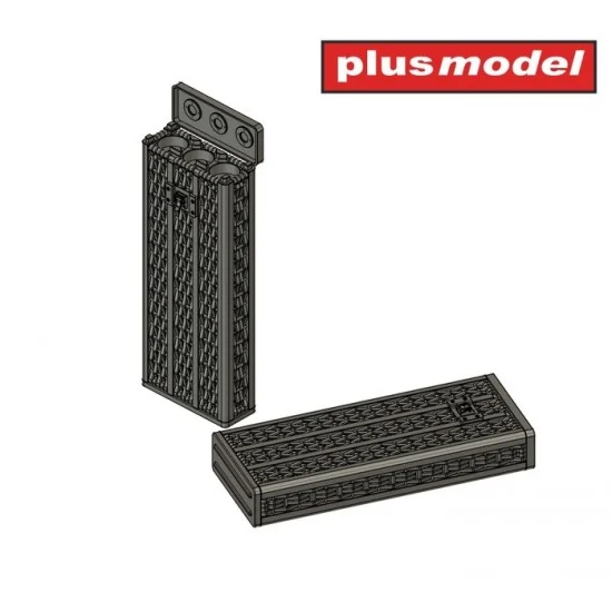 Plus Model DP3072 1/35 88 mm Ammunition Wicker Boxes(7 closed, 3 open) - Military Vehicles & Tanks