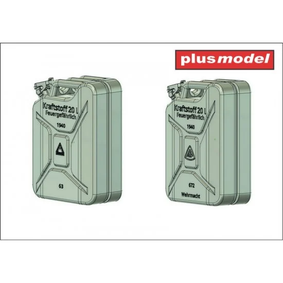 Plus Model DP3088 1/35 German Canisters Late - Schwelm ABP (12pcs)