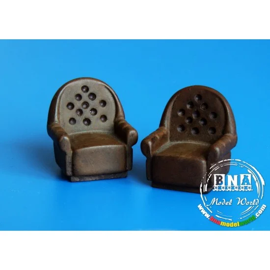 Plus Model EL025 1/35 Upholstered Chairs x2 - Scenics & Diorama