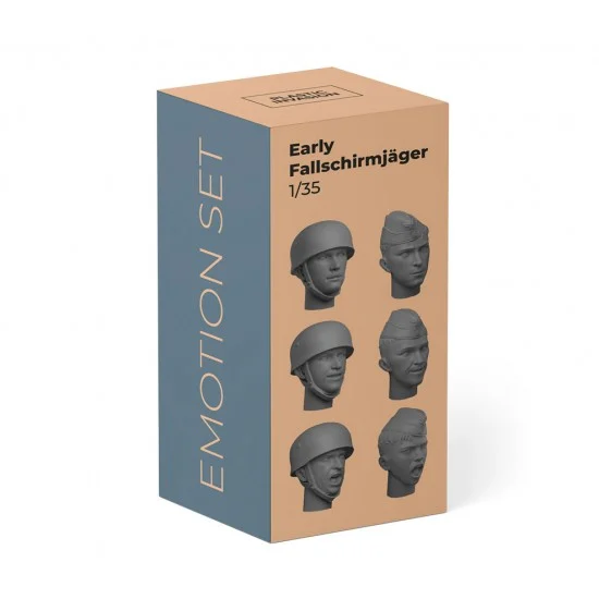Plastic Invasion EMOTION 1/35 Emotion Set - Early Fallschirmjager (6 heads)