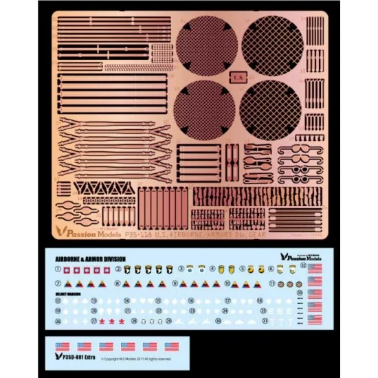 Passion Models 35-118 1/35 WWII US Army Airborne/Armoured Division Gear Set with Decals