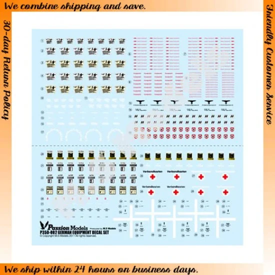 Passion Models 35D-002 1/35 WWII German Army Equipment Decal set #1 (water-slide)