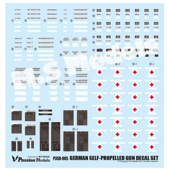 Passion Models 35D-005 1/35 WWII German Army S.P.G & Artillery Decal set (water-slide)