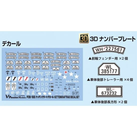 Passion Models 35D-013 1/35 Kettenkraftrad Decal Set