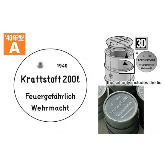 Passion Models 35T-013A40 1/35 Fuel Drum Lids Set Type A 1940