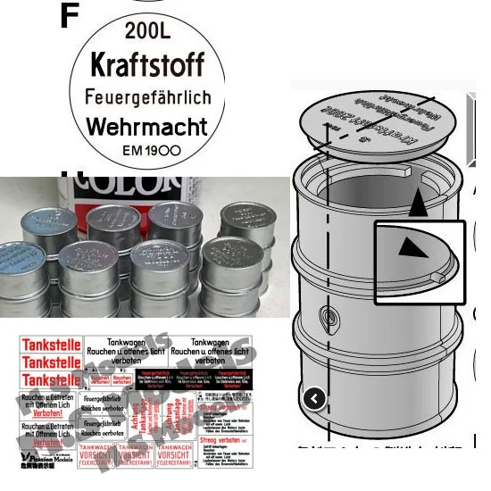 Passion Models 35T-013F39 1/35 Fuel Drum Cover Set Type F 1939 (6 same caps)