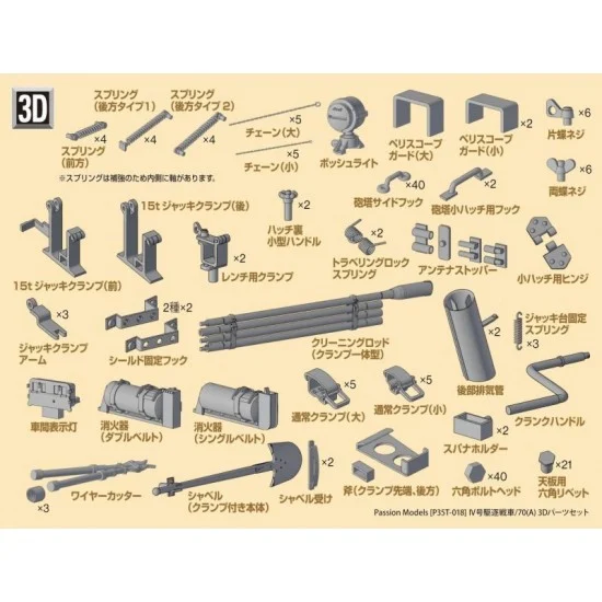 Passion Models 35T-018 1/35 German Panzer IV/70(A) 3D Part Set for Tamiya kit #35381