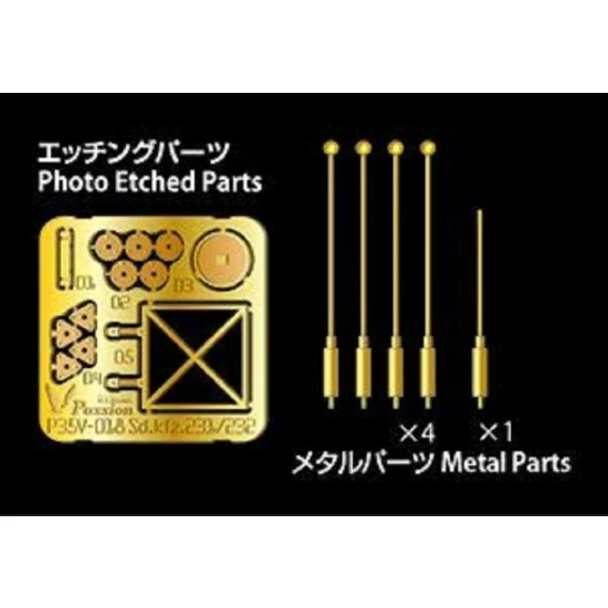 Passion Models 35V-018 1/35 SdKfz.231/232 Width Clearance Poles Flagpoles set for Tamiya #35036/35297