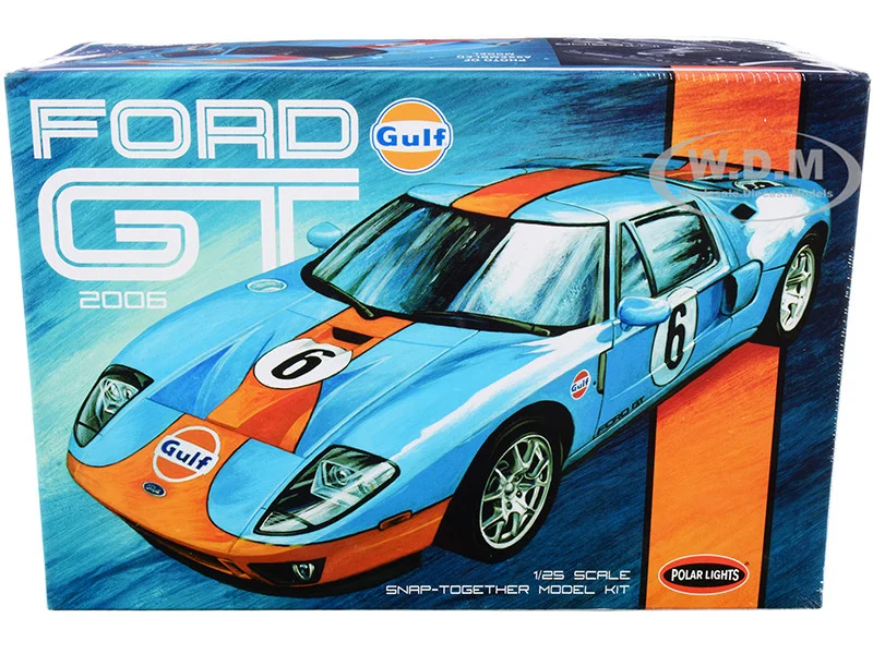 Skill 2 Snap Model Kit 2006 Ford GT "Gulf Oil" 1/25 Scale Model by Polar Lights - Ford Models