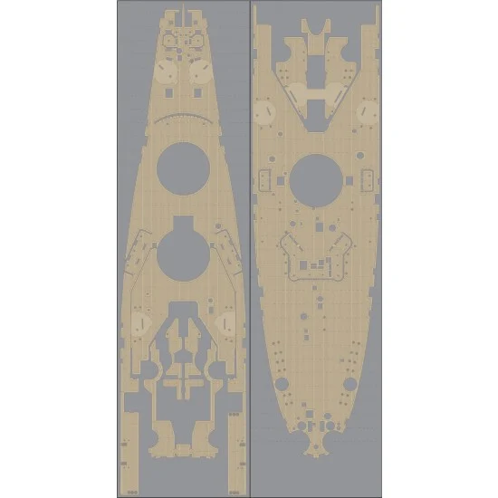 Pontos 35010WD1 1/350 WWII USS BB-63 Missouri Wooden Deck Set (Natural tone) for Tamiya [Type2] #78029
