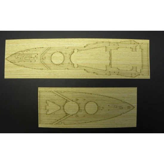 Pontos 35027WD1 1/350 HMS Warspite 1943 Wooden Deck Set,PE &Dry Transfer for Academy - Model Ships & Boats