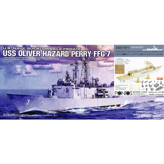 Pontos 38019F1 Academy 1/350 USS FFG Oliver Hazard Perry Class Long Hull kit + Pontos Advanced Detail set - Model Ships & Boats