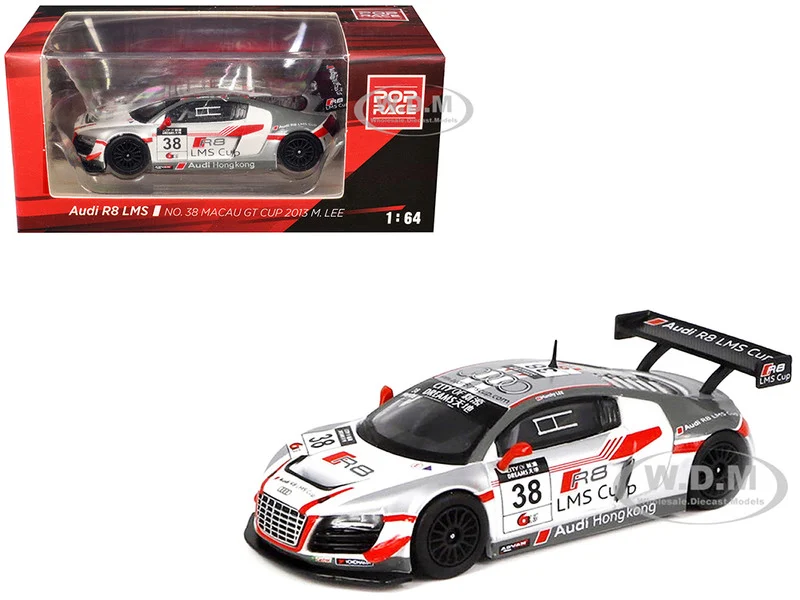 Audi R8 LMS #38 Marchy Lee "Macau GT Cup" (2013) 1/64 Diecast Model Car by Pop Race - Audi Models