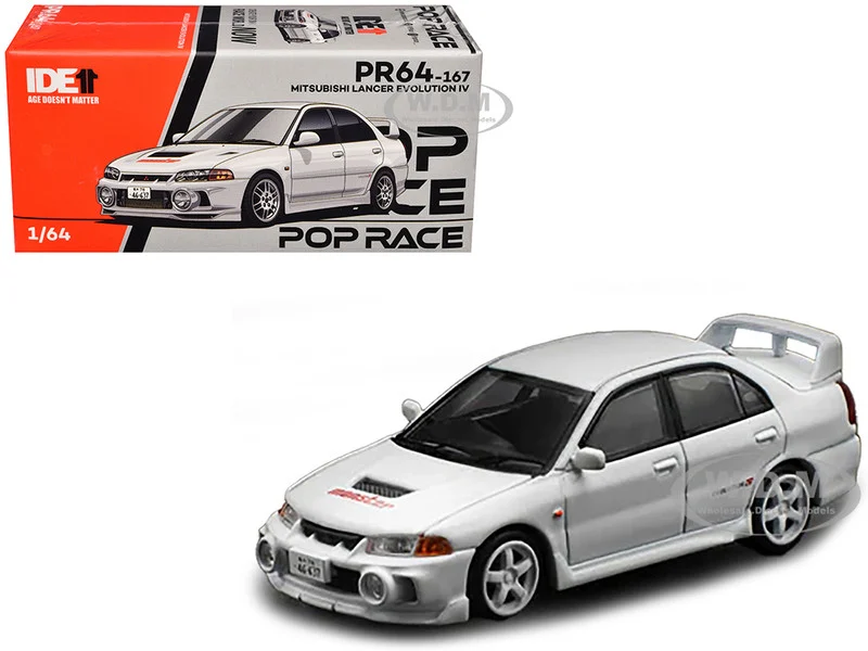 Mitsubishi Lancer Evolution IV RHD (Right Hand Drive) White "Indonesia Diecast Expo 2024 Exclusive" 1/64 Diecast Model Car by Pop Race - Mitsubishi Models