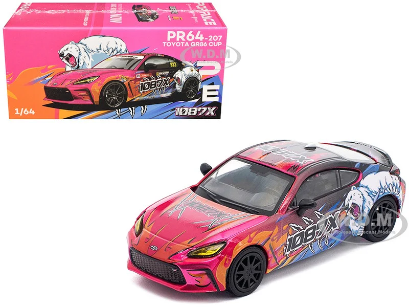 Toyota GR86 #823 1087X "Toyota GR86 Cup" (2025) 1/64 Diecast Model Car by Pop Race - Toyota Models