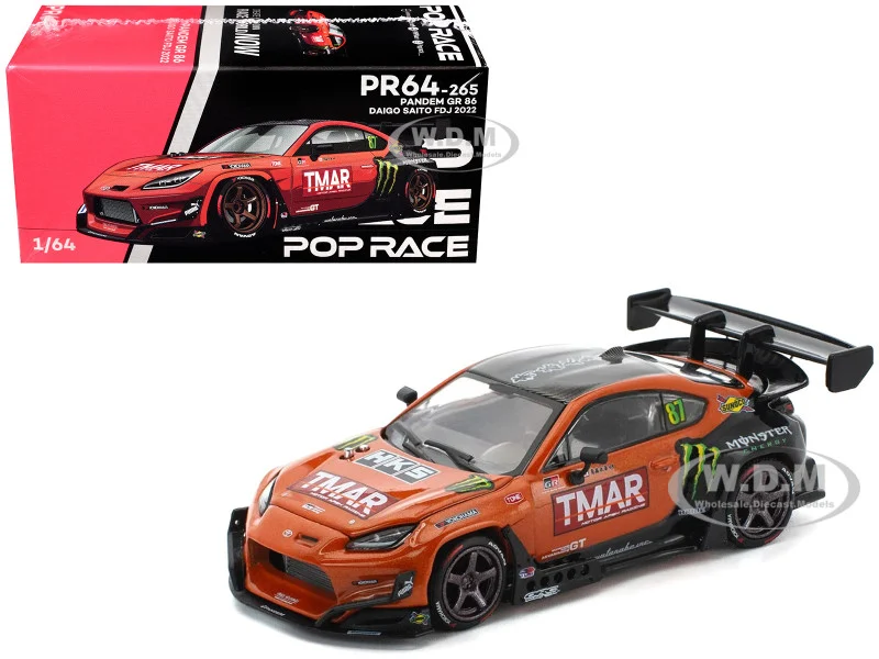 Toyota Pandem GR86 #87 Daigo Saito "Formula Drift Japan" (2022) 1/64 Diecast Model Car by Pop Race - Toyota Models