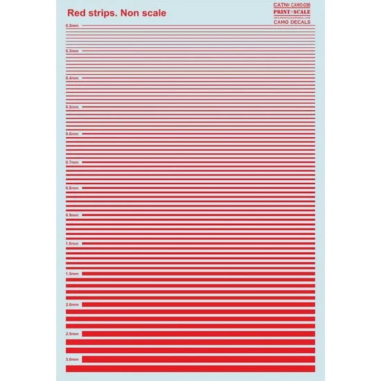 Print Scale 036 Red Strips Decals - Model Planes