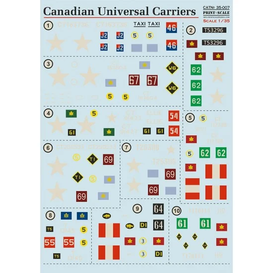 Print Scale 35-007 Decal for 1/35 Canadian Universal Carriers