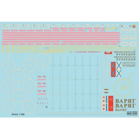 Print Scale 350-001 1/350 Russian Admiral Kuznetsov and Varyag Decals