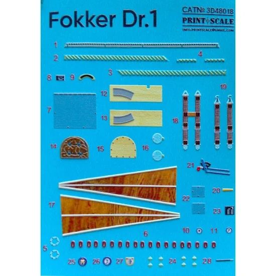 Print Scale 3D48-018 1/48 Fokker Dr.1 Cockpit 3D Decal