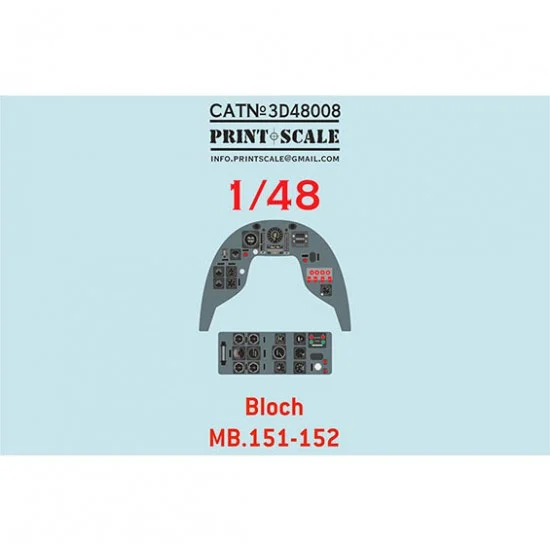 Print Scale 3D48008 1/48 Bloch MB.151-152 Instrumental Panel