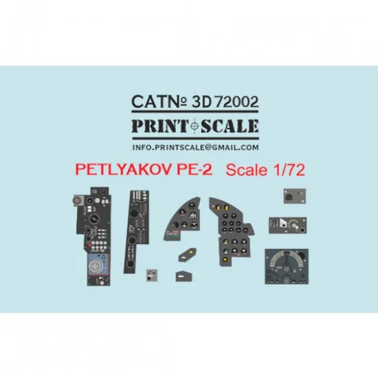 Print Scale 3D72002 1/72 Petlyakov Pe-2 Instrumental Panel